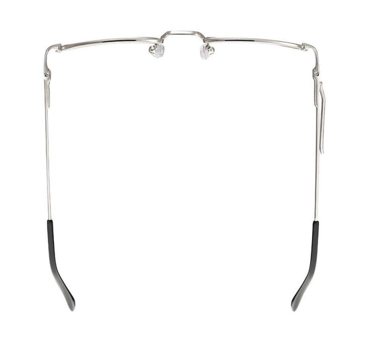 Wąskie oprawki korekcyjne zerówki okulary metalowe z uchwytem 784D srebrne