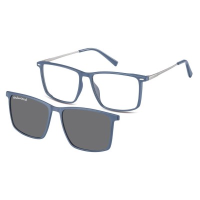 Prostokątne okulary pod korekcję z polaryzacyjną Nakładką przeciwsłoneczną na magnes CLIP-TRC-196B-1