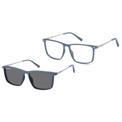 Prostokątne okulary pod korekcję z polaryzacyjną Nakładką przeciwsłoneczną na magnes CLIP-TRC-196B-1