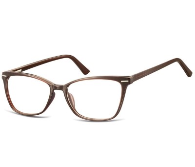 Damskie okulary optyczne zerówki kocie oczy Sunoptic CP118C brązowe