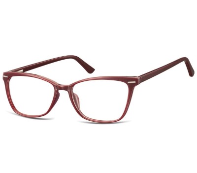 Damskie okulary optyczne zerówki kocie oczy Sunoptic CP118D bordowe