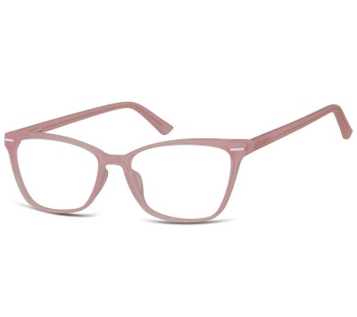 Damskie okulary optyczne zerówki kocie oczy Sunoptic CP118E mleczny różowy