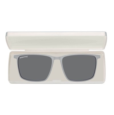 Prostokątne okulary pod korekcję z polaryzacyjną Nakładką przeciwsłoneczną na magnes CLIP-TRC-196C-1