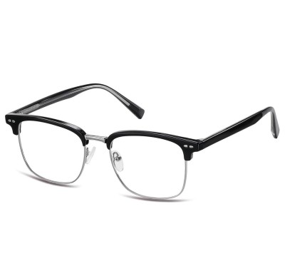 Oprawki korekcyjne zerówki okulary półramki 886A czarno-srebrne