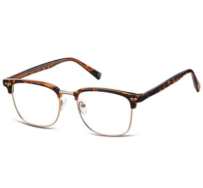 Oprawki korekcyjne zerówki okulary półramki 886E panterkowo-złote