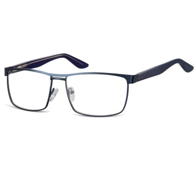 Męskie oprawki korekcyjne zerówki okulary prostokątne metalowe 880A granatowe