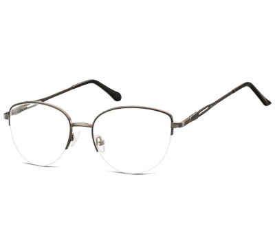 Damskie okulary żyłkowe zerówki oprawki korekcyjne kocie oczy Flex 898E czarno-grafitowe