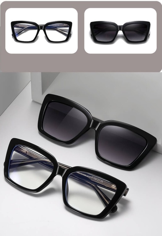 2w1 Okulary damskie do komputera z nakładką przeciwsłoneczną na magnes Clip-On 25134