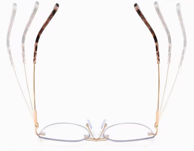 Damskie bezramkowe kocie okulary zerówki do komputera BLUE LIGHT z flexami 25112A Brudny Róż