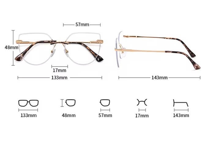 Damskie bezramkowe kocie okulary zerówki do komputera BLUE LIGHT z flexami 25112D złote