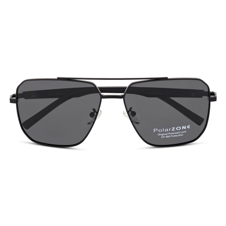 Duże Męskie okulary przeciwsłoneczne pilotki z polaryzacją i filtrem UV400 POL-123 PolarZone czarne