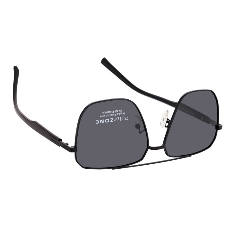Duże Męskie okulary przeciwsłoneczne pilotki z polaryzacją i filtrem UV400 POL-123 PolarZone czarne