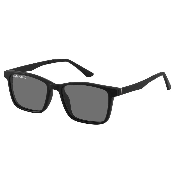 Prostokątne okulary pod korekcję z polaryzacyjną Nakładką przeciwsłoneczną na magnes CLIP-TRC-188-1