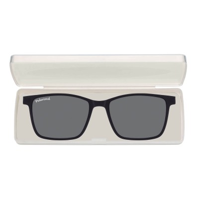 Prostokątne okulary pod korekcję z polaryzacyjną Nakładką przeciwsłoneczną na magnes CLIP-TRC-188-1