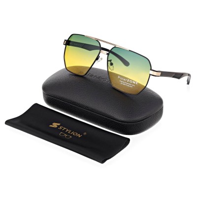 Duże Męskie okulary przeciwsłoneczne pilotki z polaryzacją i filtrem UV400 POL-120B PolarZone kat.2