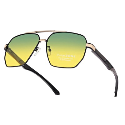 Duże Męskie okulary przeciwsłoneczne pilotki z polaryzacją i filtrem UV400 POL-120B PolarZone kat.2