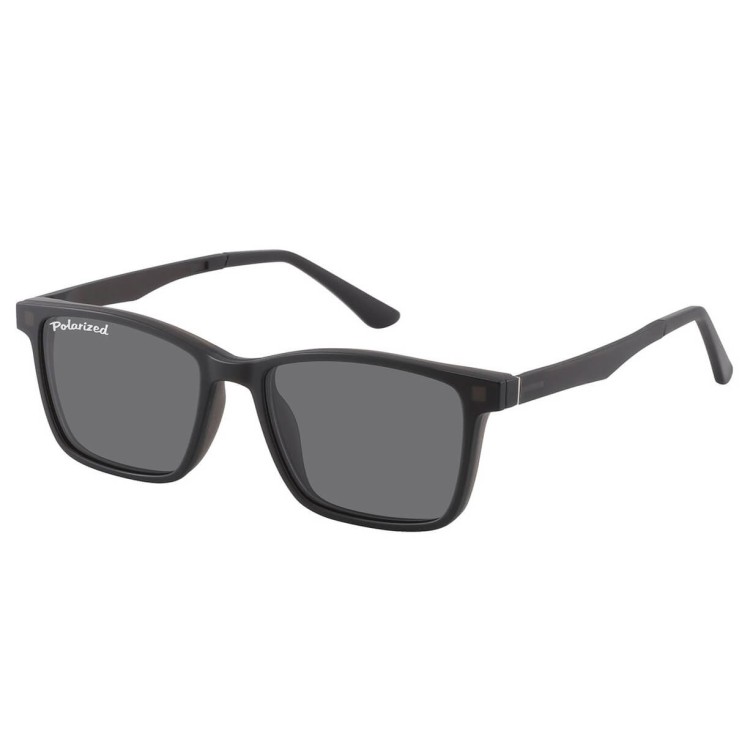 Prostokątne okulary pod korekcję z polaryzacyjną Nakładką przeciwsłoneczną na magnes CLIP-TRC-188C-1