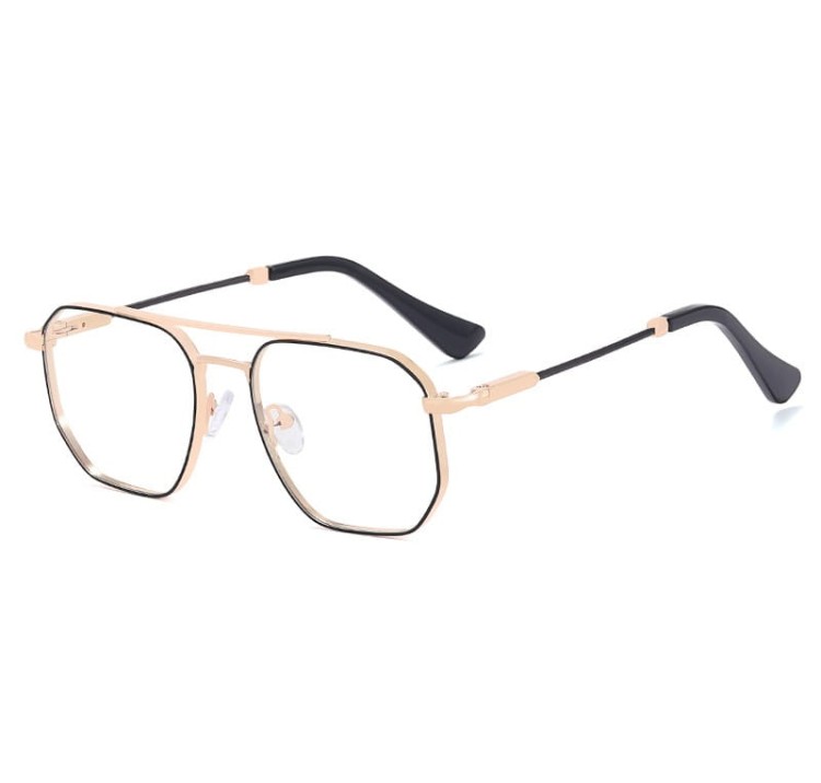 Okulary pilotki zerówki do komputera BLUE LIGHT z flexami 25140B gold/black