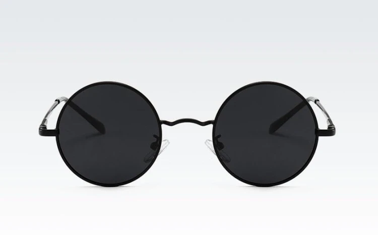 Czarne okulary Lenonki przeciwsłoneczne polaryzacyjne okrągłe POL-3310 ze skazą