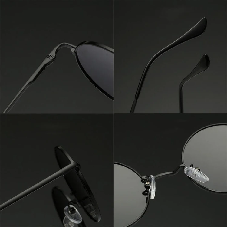 Czarne okulary Lenonki przeciwsłoneczne polaryzacyjne okrągłe POL-3310 ze skazą