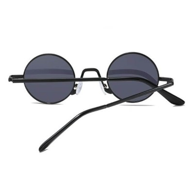 Okulary przeciwsłoneczne stalowe Okrągłe Lenonki UV400 SKK-01 ze skazą