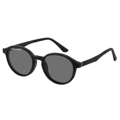 Okrągłe okulary pod korekcję z polaryzacyjną nakładką przeciwsłoneczną CLIP-TRC-190-1