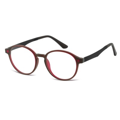 Okrągłe okulary pod korekcję z polaryzacyjną nakładką przeciwsłoneczną CLIP-TRC-190B-1