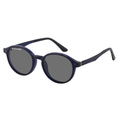 Okrągłe okulary pod korekcję z polaryzacyjną nakładką przeciwsłoneczną CLIP-TRC-190C-1