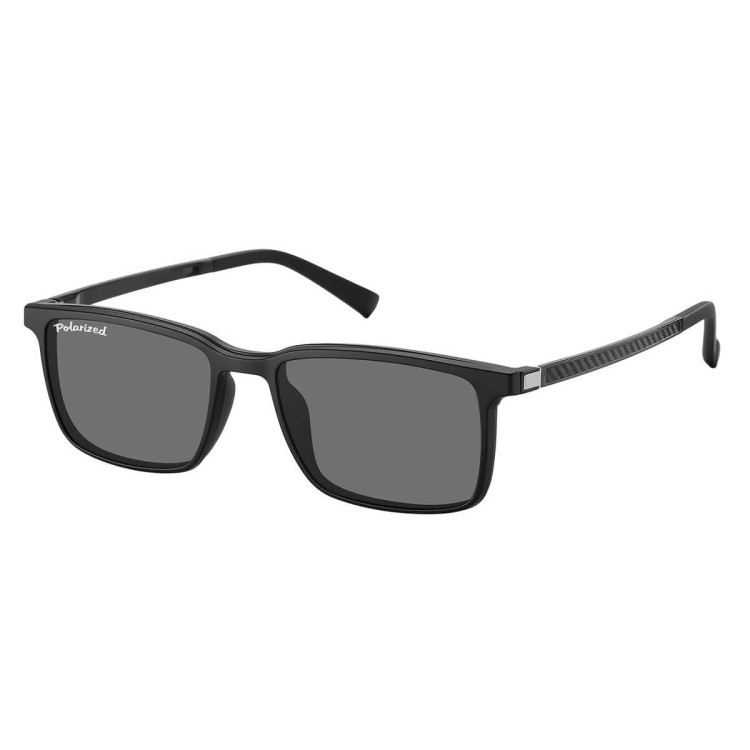 Prostokątne okulary pod korekcję z polaryzacyjną Nakładką przeciwsłoneczną na magnes CLIP-TRC-191-1
