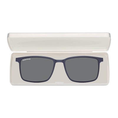 Prostokątne okulary pod korekcję z polaryzacyjną Nakładką przeciwsłoneczną na magnes CLIP-TRC-191B-1