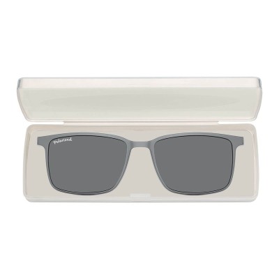 Prostokątne okulary pod korekcję z polaryzacyjną Nakładką przeciwsłoneczną na magnes CLIP-TRC-191C-1