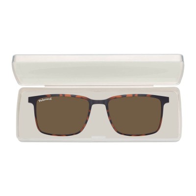 Prostokątne okulary pod korekcję z polaryzacyjną Nakładką przeciwsłoneczną na magnes CLIP-TRC-191A-2