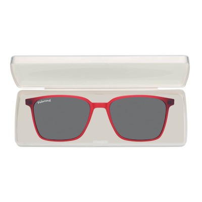 Prostokątne okulary pod korekcję z polaryzacyjną Nakładką przeciwsłoneczną na magnes CLIP-TRC-187C-1