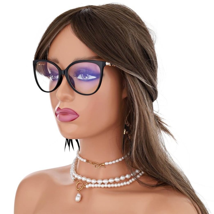 Damskie okulary z cyrkoniami zerówki do komputera z filtrem BLUE LIGHT Polarzone POL-BLF-828K1