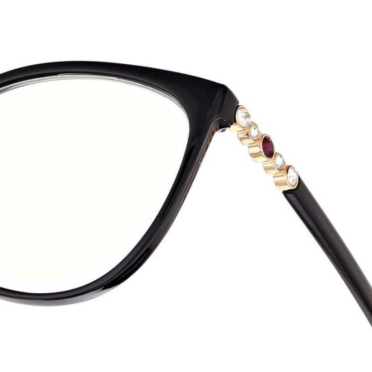 Damskie okulary z cyrkoniami zerówki do komputera z filtrem BLUE LIGHT Polarzone POL-BLF-828K1