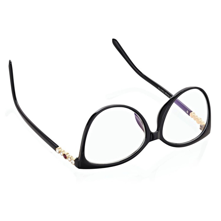 Damskie okulary z cyrkoniami zerówki do komputera z filtrem BLUE LIGHT Polarzone POL-BLF-828K1