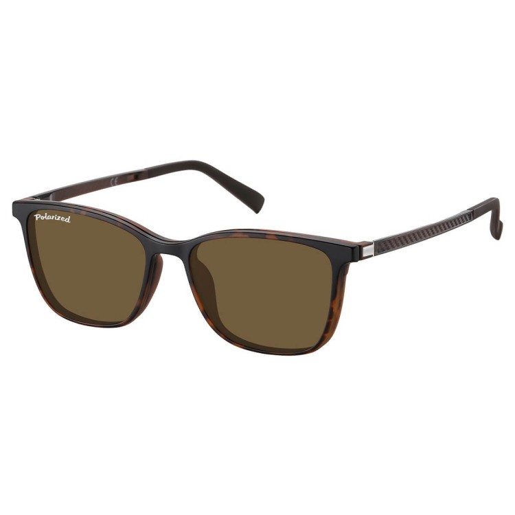 Prostokątne okulary pod korekcję z polaryzacyjną Nakładką przeciwsłoneczną na magnes CLIP-TRC-193A-2