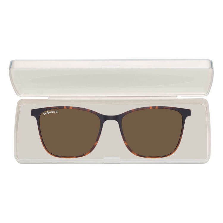 Prostokątne okulary pod korekcję z polaryzacyjną Nakładką przeciwsłoneczną na magnes CLIP-TRC-193A-2