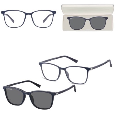 Prostokątne okulary pod korekcję z polaryzacyjną Nakładką przeciwsłoneczną na magnes CLIP-TRC-193B-1 