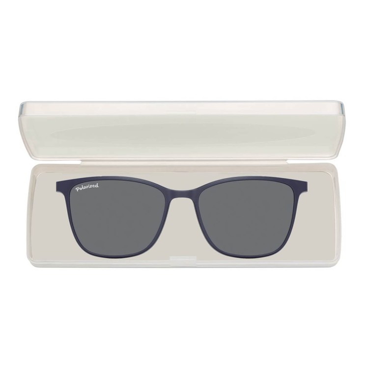 Prostokątne okulary pod korekcję z polaryzacyjną Nakładką przeciwsłoneczną na magnes CLIP-TRC-193B-1 