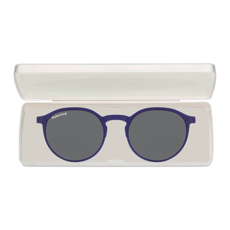 Okrągłe okulary pod korekcję z polaryzacyjną nakładką przeciwsłoneczną CLIP-TRC-192B-1