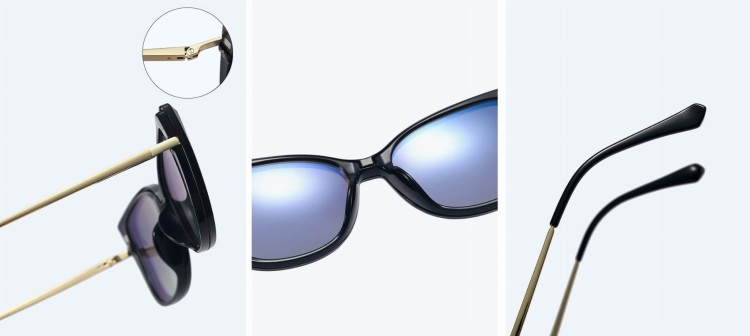 2w1 Okulary damskie do komputera z nakładką przeciwsłoneczną na magnes Clip-On 25138B różowe