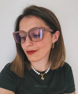 2w1 Okulary damskie do komputera z nakładką przeciwsłoneczną na magnes Clip-On 25134E kawowe