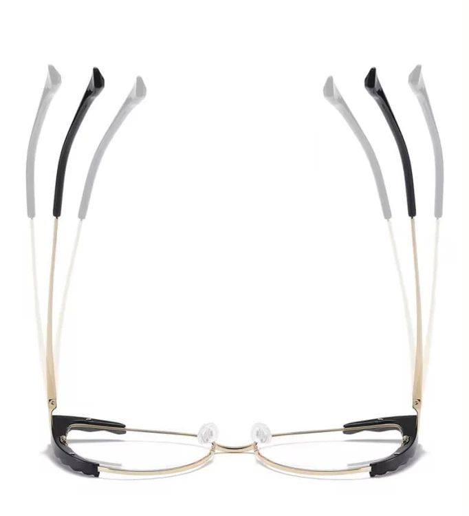 Damskie kocie okulary zerówki do komputera BLUE LIGHT z flexami 25136A panterka/złoty
