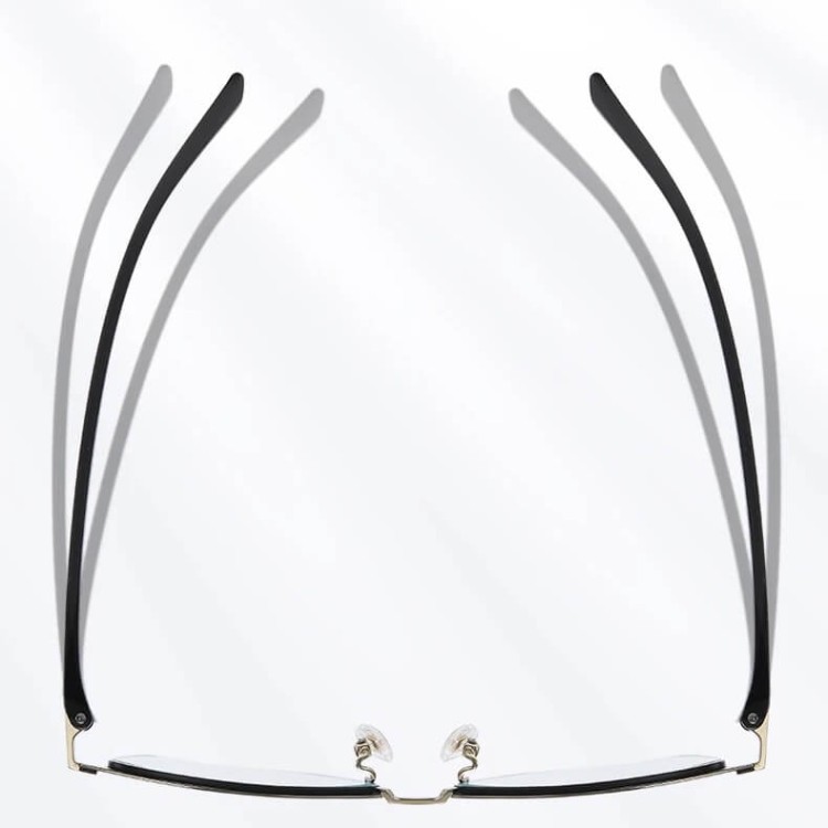 Ultralekkie tytanowe okulary zerówki z filtrem Blue Light do komputera półramkowe TN824A