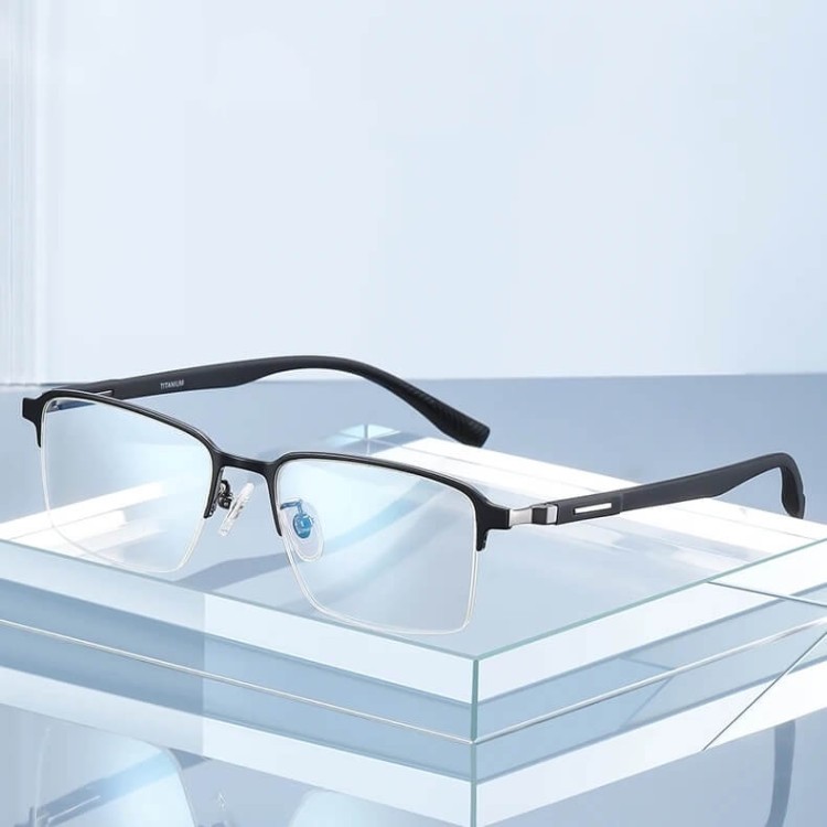 Ultralekkie tytanowe okulary zerówki z filtrem Blue Light do komputera Brązowe TN825A