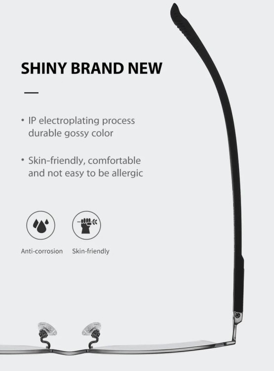 Ultralekkie tytanowe okulary zerówki z filtrem Blue Light do komputera Brązowe TN825A