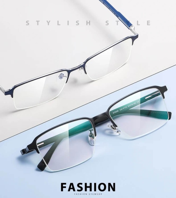 Ultralekkie tytanowe okulary zerówki z filtrem Blue Light do komputera Zielone TN825C