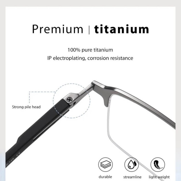 Ultralekkie tytanowe okulary zerówki z filtrem Blue Light do komputera Zielone TN825C