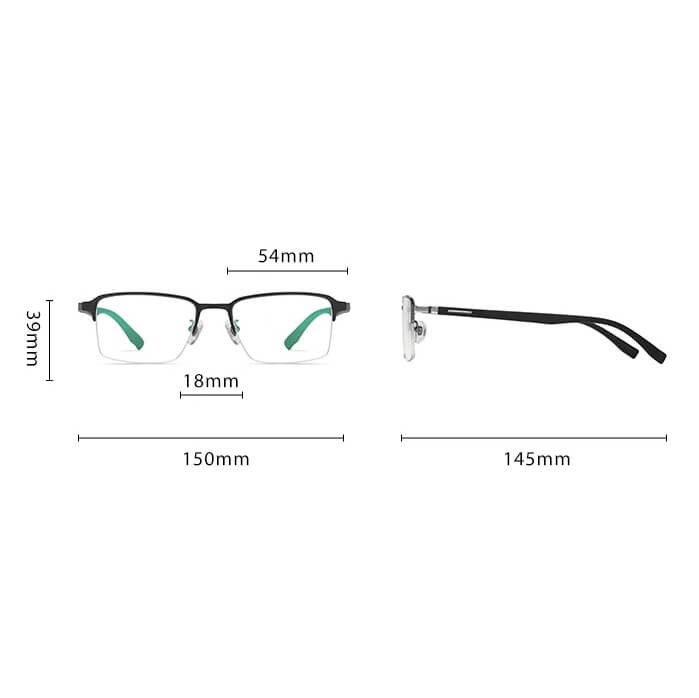 Ultralekkie tytanowe okulary zerówki z filtrem Blue Light do komputera Zielone TN825C